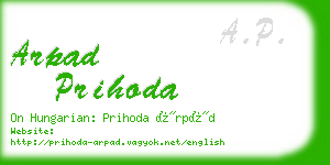 arpad prihoda business card